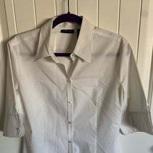 Classic white button up blouse